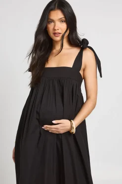 Robe Maxi De Maternité À Bretelles Nouées