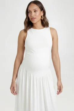 Robe Maxi De Maternité À Dos Nageur En Double Slinky