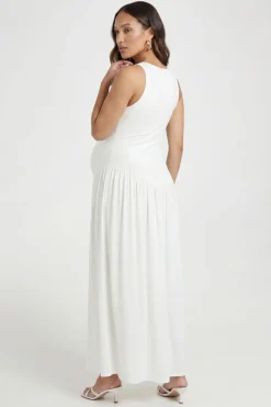 Robe Maxi De Maternité À Dos Nageur En Double Slinky