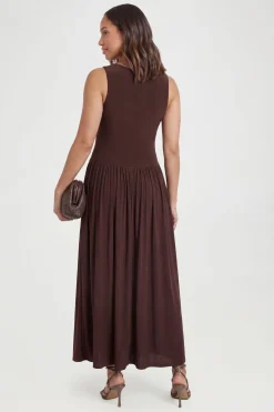 Robe Maxi De Maternité Dos Nageur En Double Slinky