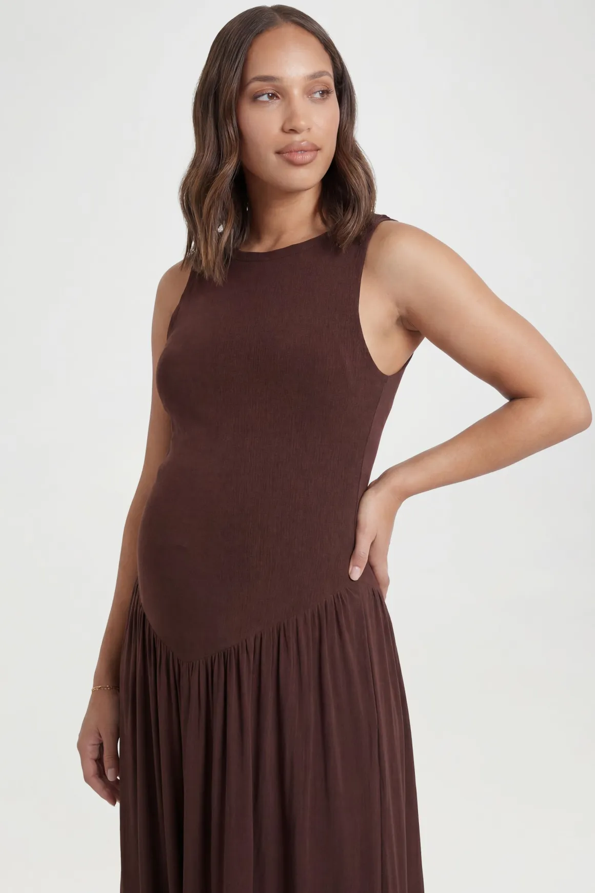 Robe Maxi De Maternité Dos Nageur En Double Slinky