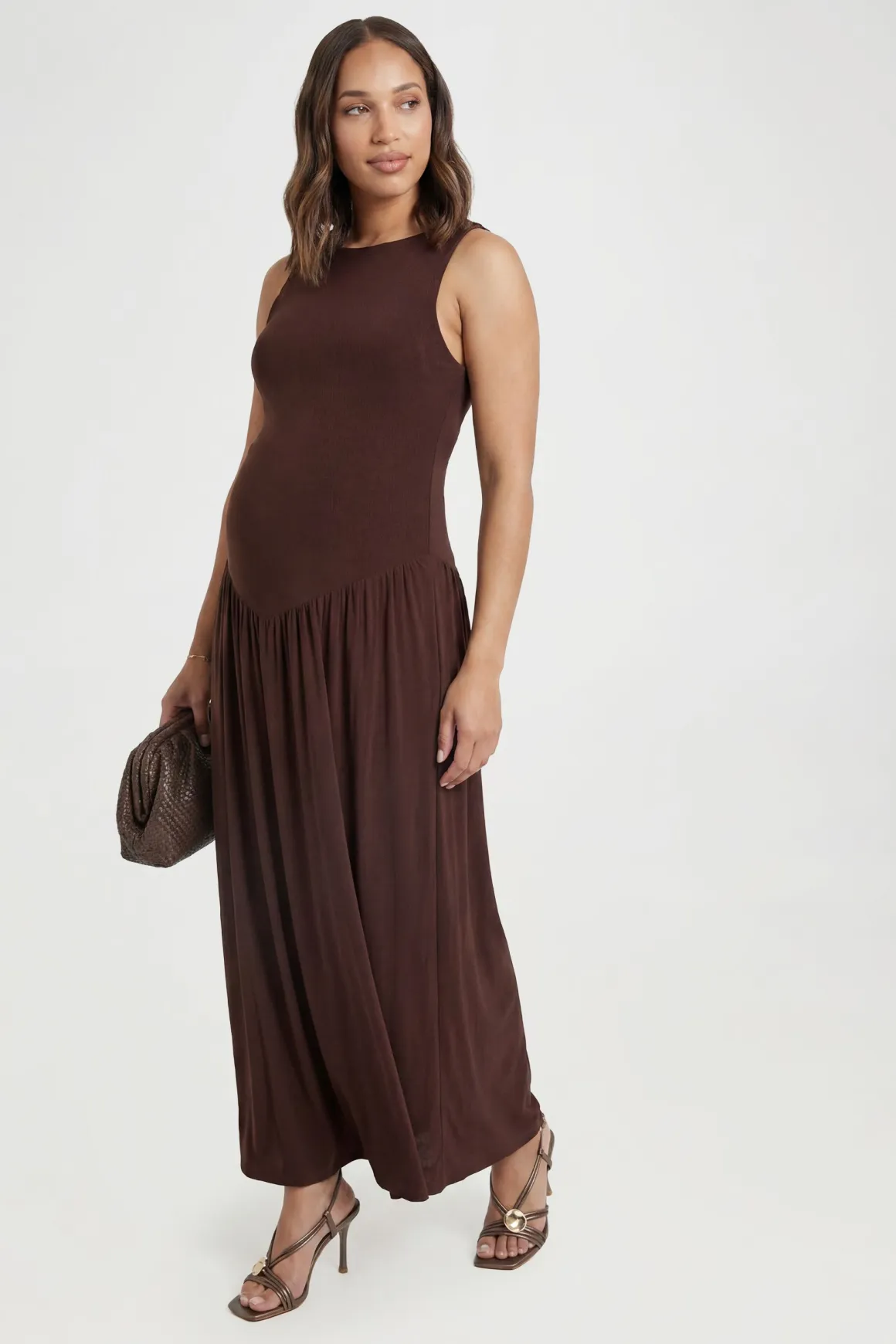 Robe Maxi De Maternité Dos Nageur En Double Slinky