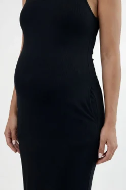 Robe Maxi De Maternité À Encolure Carrée Basique
