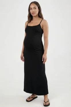 Robe Maxi De Maternité À Encolure Carrée Basique