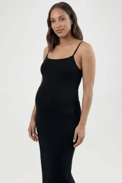 Robe Maxi De Maternité À Encolure Carrée Basique