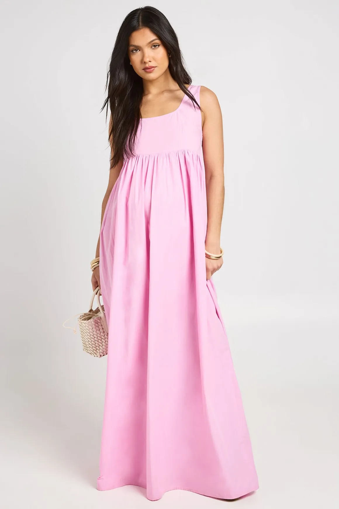 Robe Maxi De Maternité À Encolure Carrée