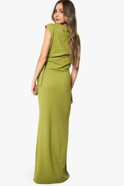 Robe maxi de maternité en côtes avec détail de nœud