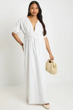 Robe Maxi De Maternité À Fronces Avec Nœud Devant