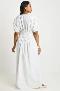 Robe Maxi De Maternité À Fronces Avec Nœud Devant