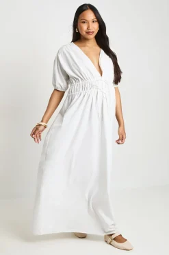 Robe Maxi De Maternité À Fronces Avec Nœud Devant