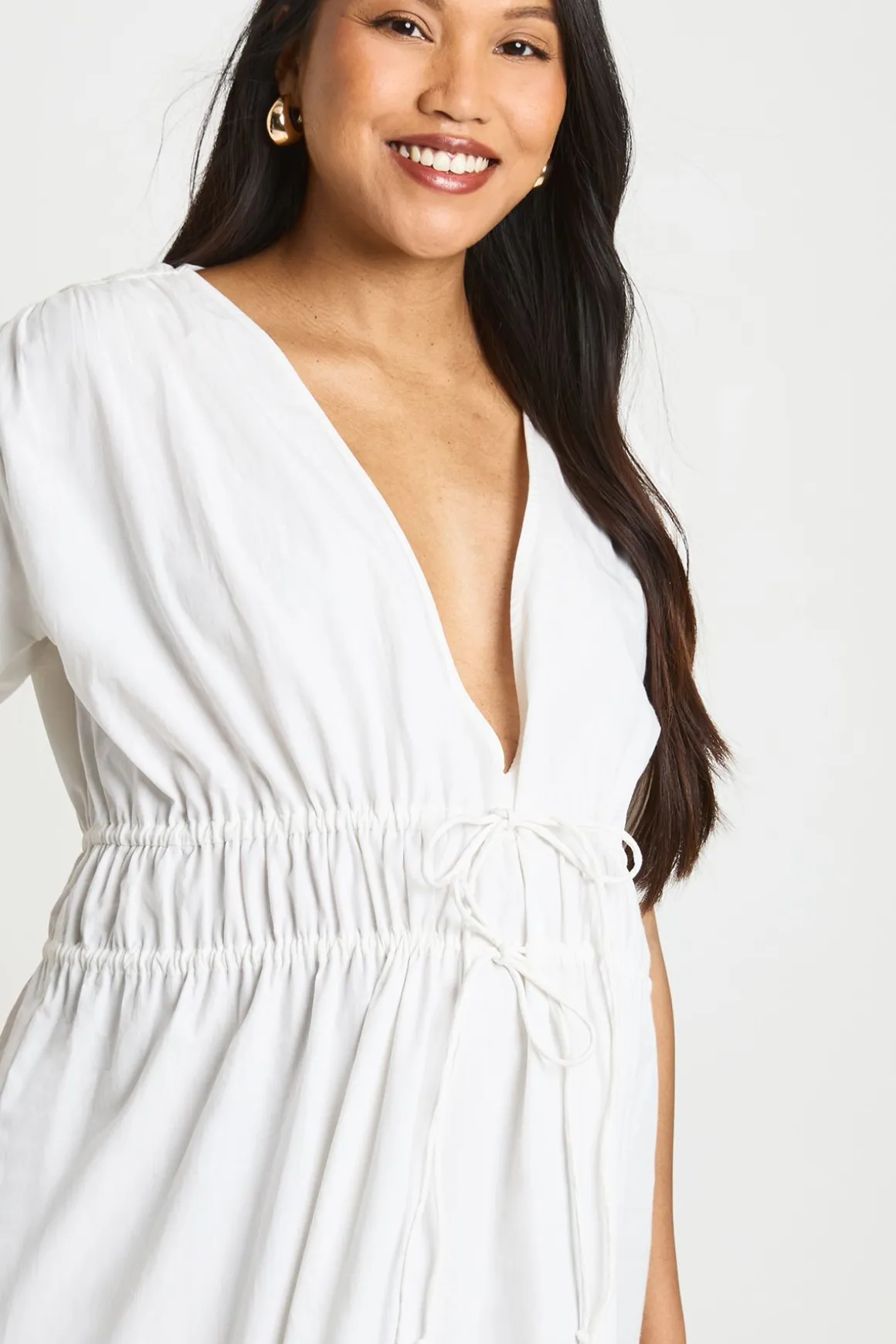 Robe Maxi De Maternité À Fronces Avec Nœud Devant
