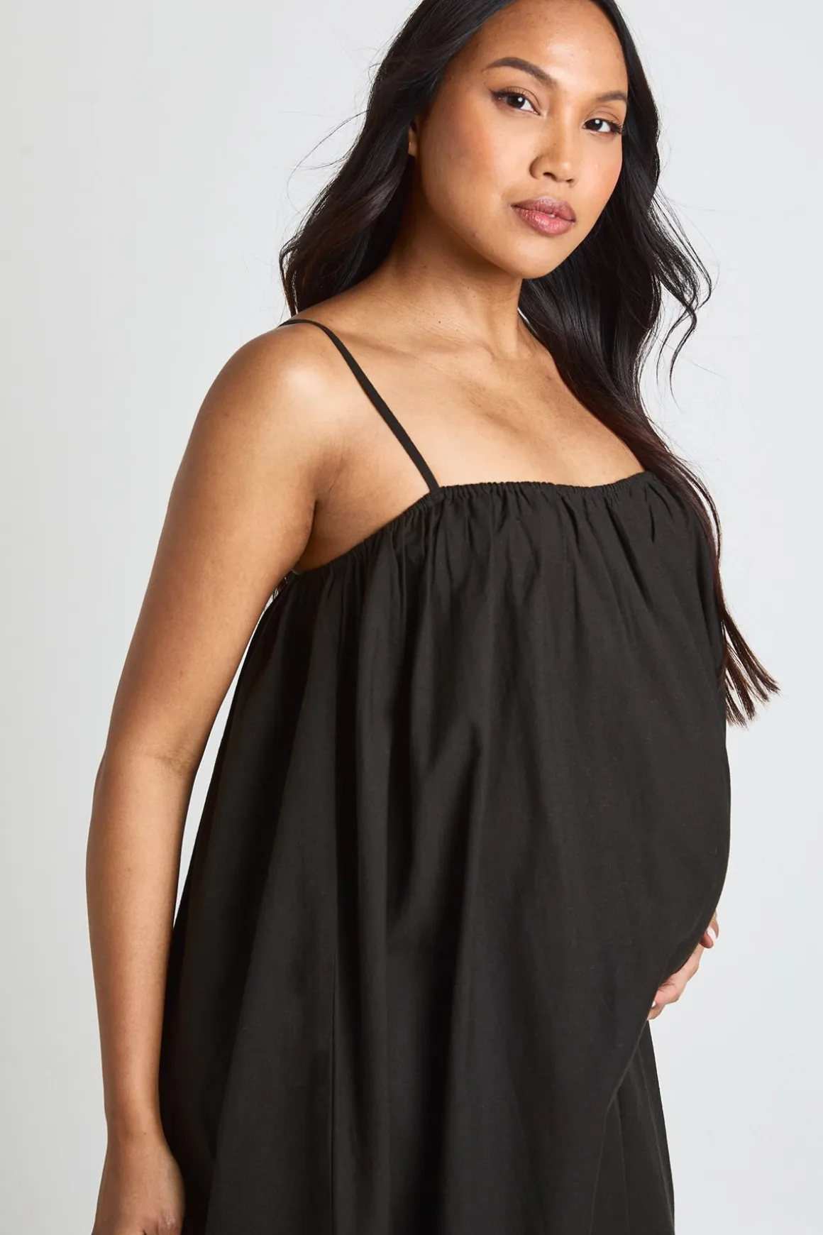 Robe Maxi De Maternité Volumineuse Avec Poches