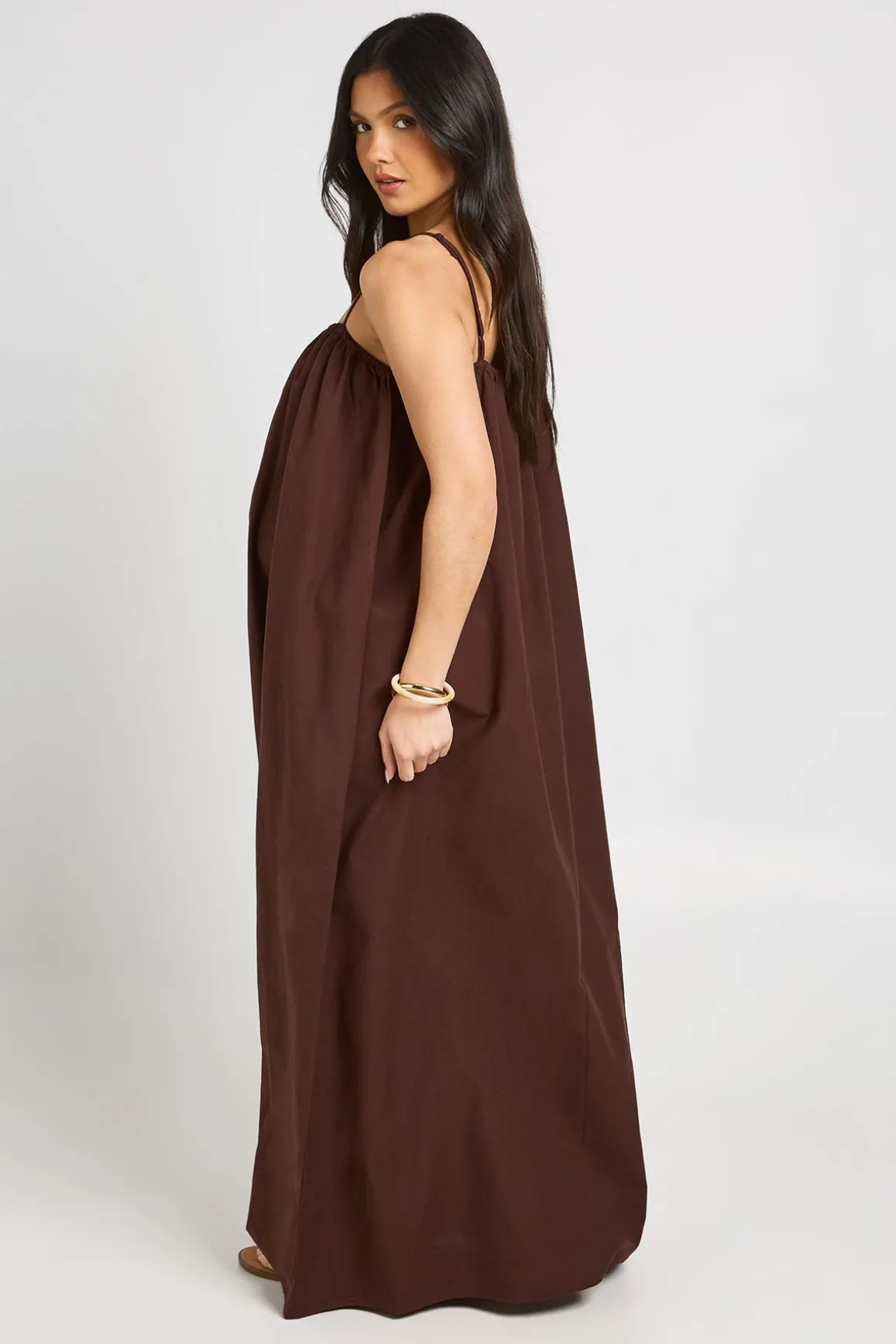 Robe Maxi De Maternité Volumineuse Avec Poches