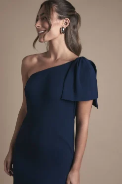 Robe Maxi Demoiselle d'Honneur Coast Honoured Petite à Une Épaule avec Nœud