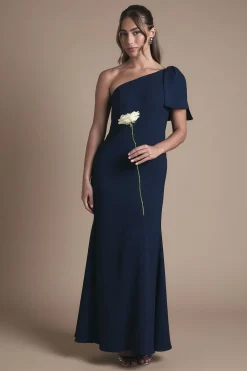 Robe Maxi Demoiselle d'Honneur Coast Honoured Petite à Une Épaule avec Nœud