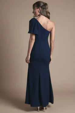 Robe Maxi Demoiselle d'Honneur Coast Honoured Petite à Une Épaule avec Nœud