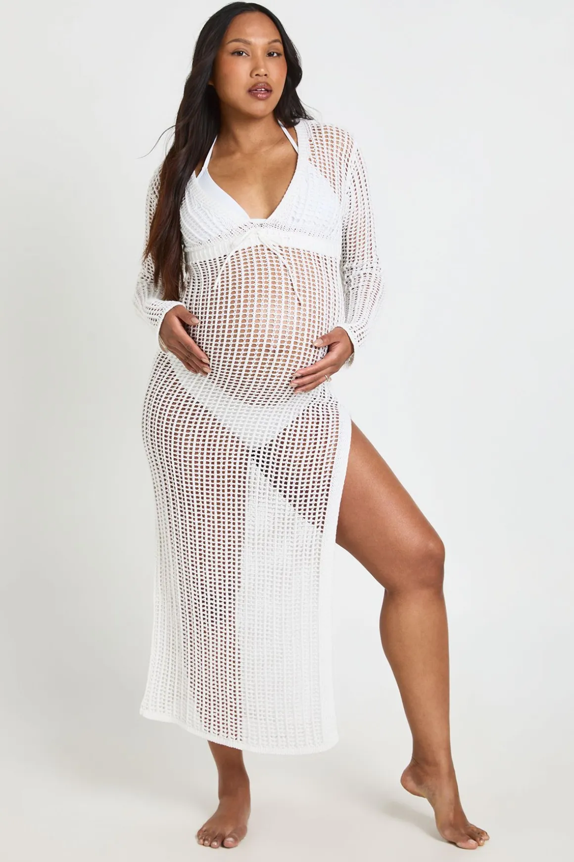 Robe Maxi De Plage En Crochet Pour Femme Enceinte