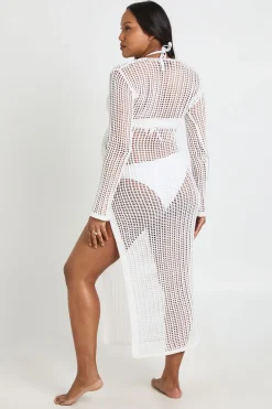 Robe Maxi De Plage En Crochet Pour Femme Enceinte