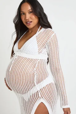 Robe Maxi De Plage En Crochet Pour Femme Enceinte
