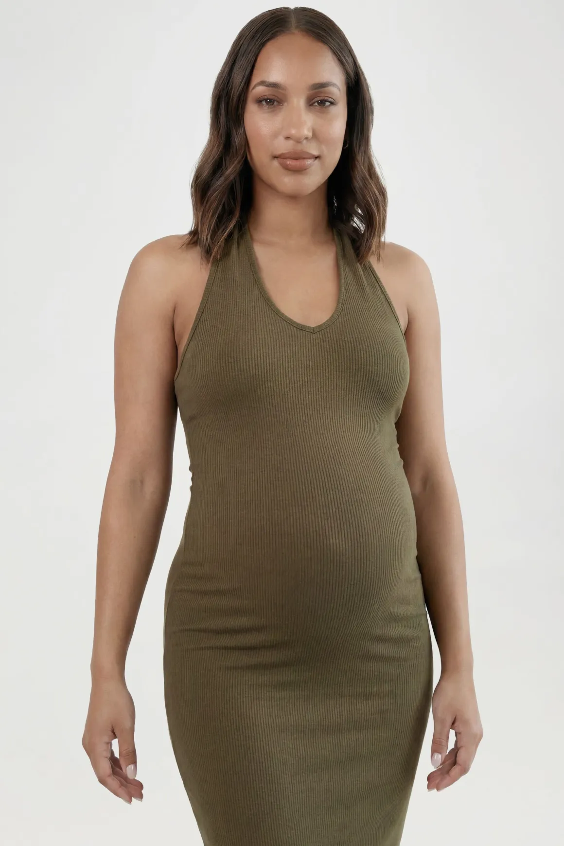 Robe Maxi Dos Nageur Côtelée De Maternité