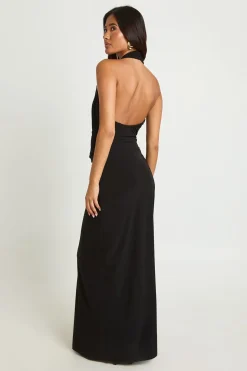 Robe Maxi Dos Nu À Drapé Frontal