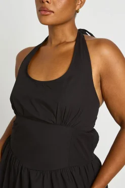 Robe Maxi Dos Nu En Popeline Grande Taille