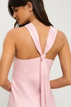 KarenMillen Robe Maxi Dos Nu En Viscose Satinée Petite<Femme Satin Et Dentelle|Robes