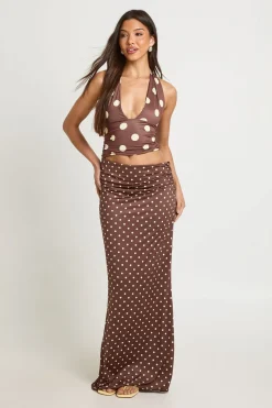 boohoo Robe Maxi Dos Nu À Pois Ton Sur Ton Avec Découpe À La Taille<Femme Pois|Robes