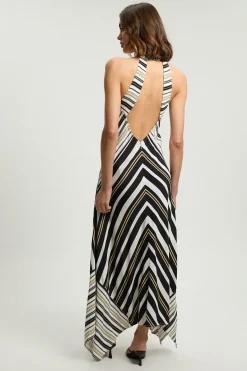KarenMillen Robe Maxi Dos Nu À Rayures Contrastées En Viscose Petite<Femme Toutes Les Robes|Robes