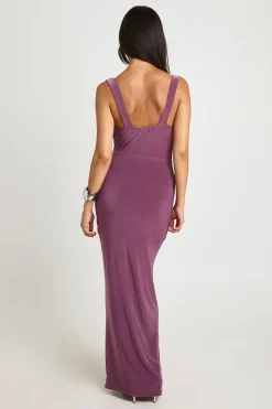 Robe Maxi Drapée Froncée Au Toucher Doux