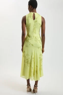 Robe Maxi À Détail Col Bénitier Orné De Perles Petite