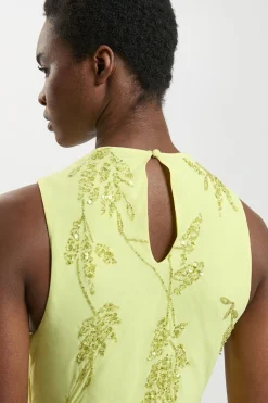 Robe Maxi À Détail Col Bénitier Orné De Perles Petite