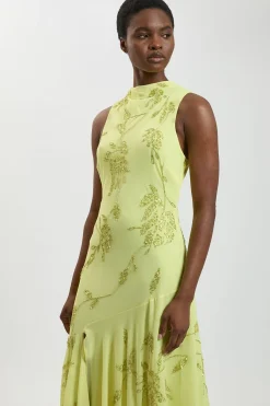Robe Maxi À Détail Col Bénitier Orné De Perles Petite
