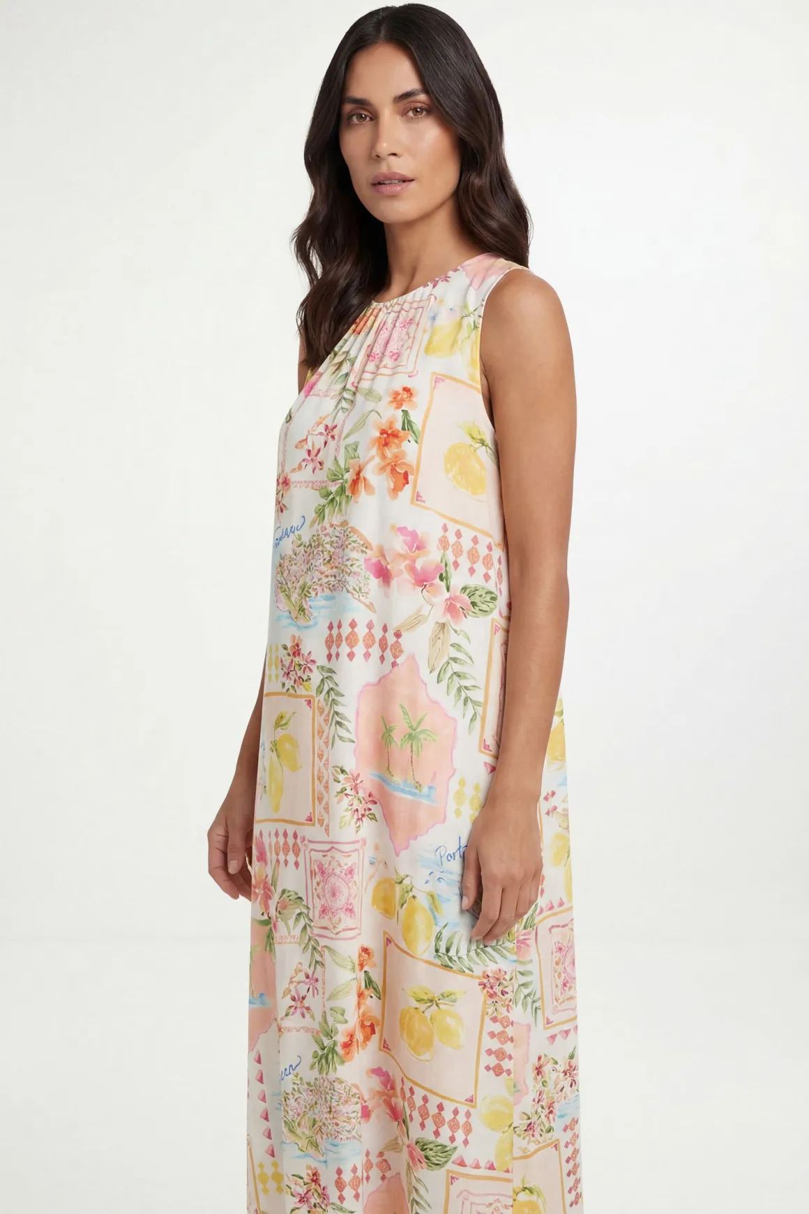 Robe Maxi D'été À Imprimé Tropical