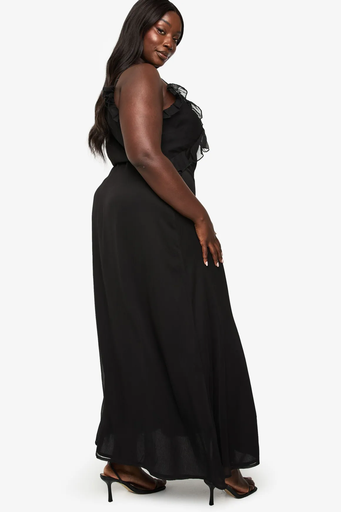 ROBE MAXI EN CHIFFON AVEC VOLANTS