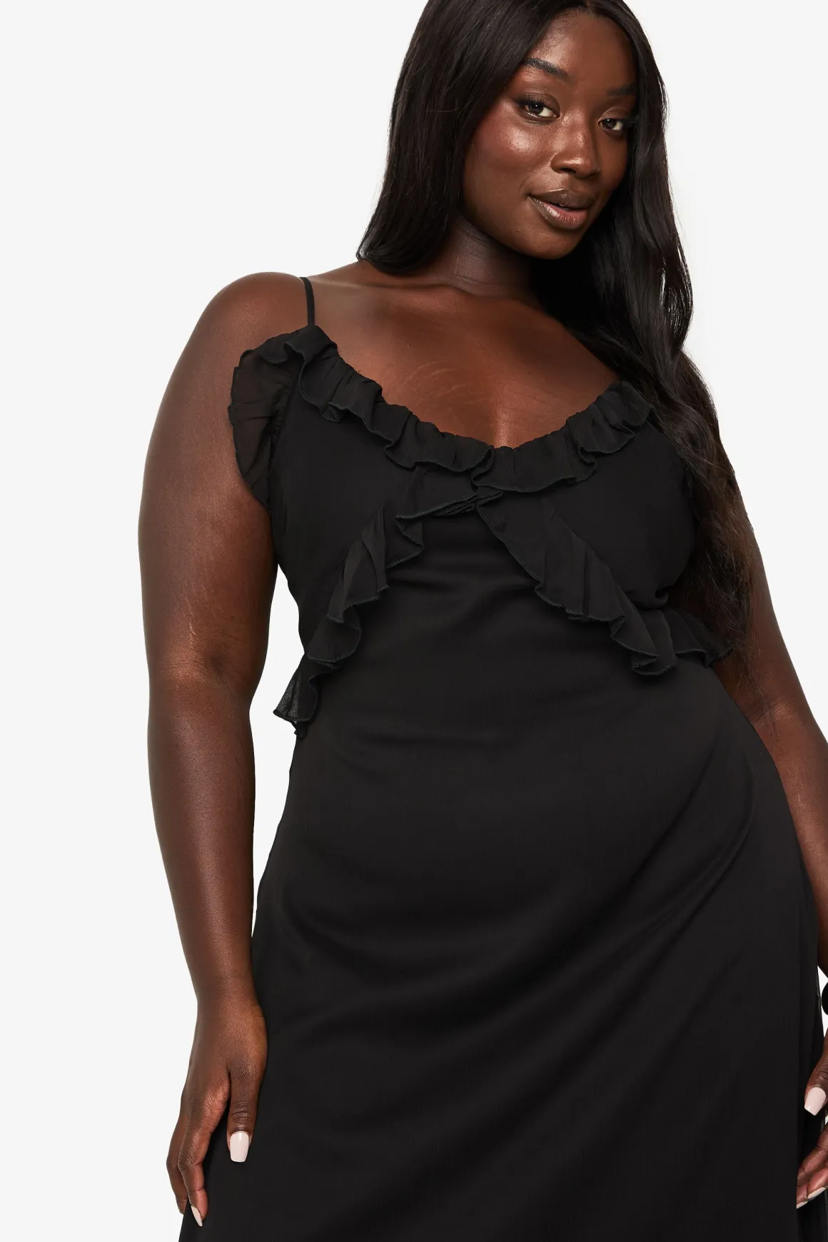 ROBE MAXI EN CHIFFON AVEC VOLANTS