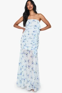 boohoo Robe maxi en chiffon froncé<Femme Robes|Robe Invitée Mariage
