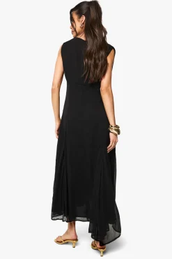 Robe maxi en chiffon à manches d'ange et détail fendu