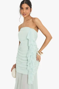 boohoo Robe maxi en chiffon ruché<Femme Robes Bal De Promo|Robes