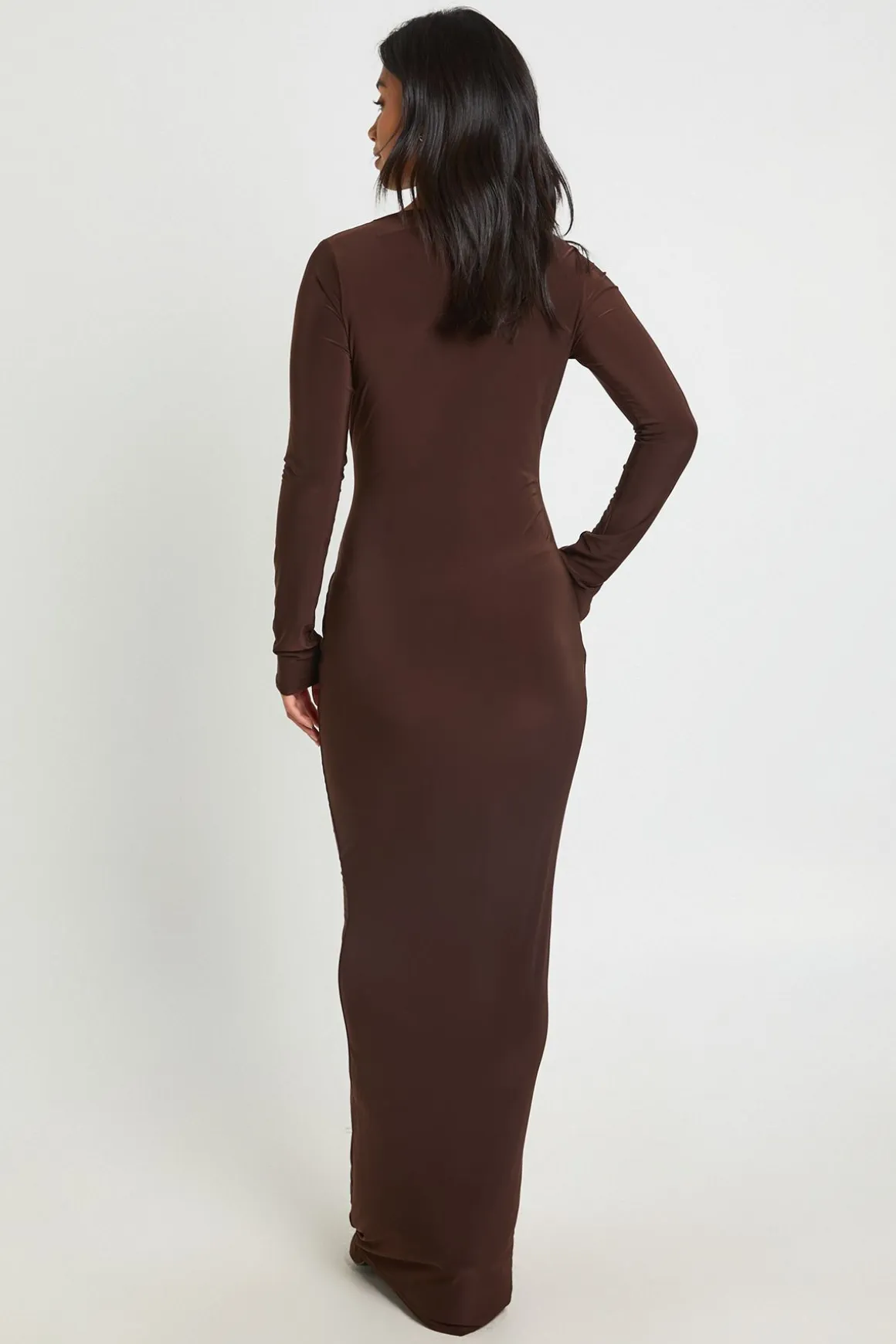 Robe Maxi À Encolure Arrondie Et Manches Longues En Tissu Doux Au Toucher Petite