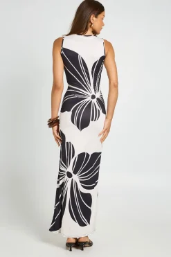 Robe Maxi À Encolure Bateau Et Imprimé Floral XXL