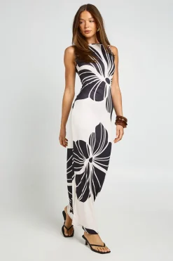 Robe Maxi À Encolure Bateau Et Imprimé Floral XXL