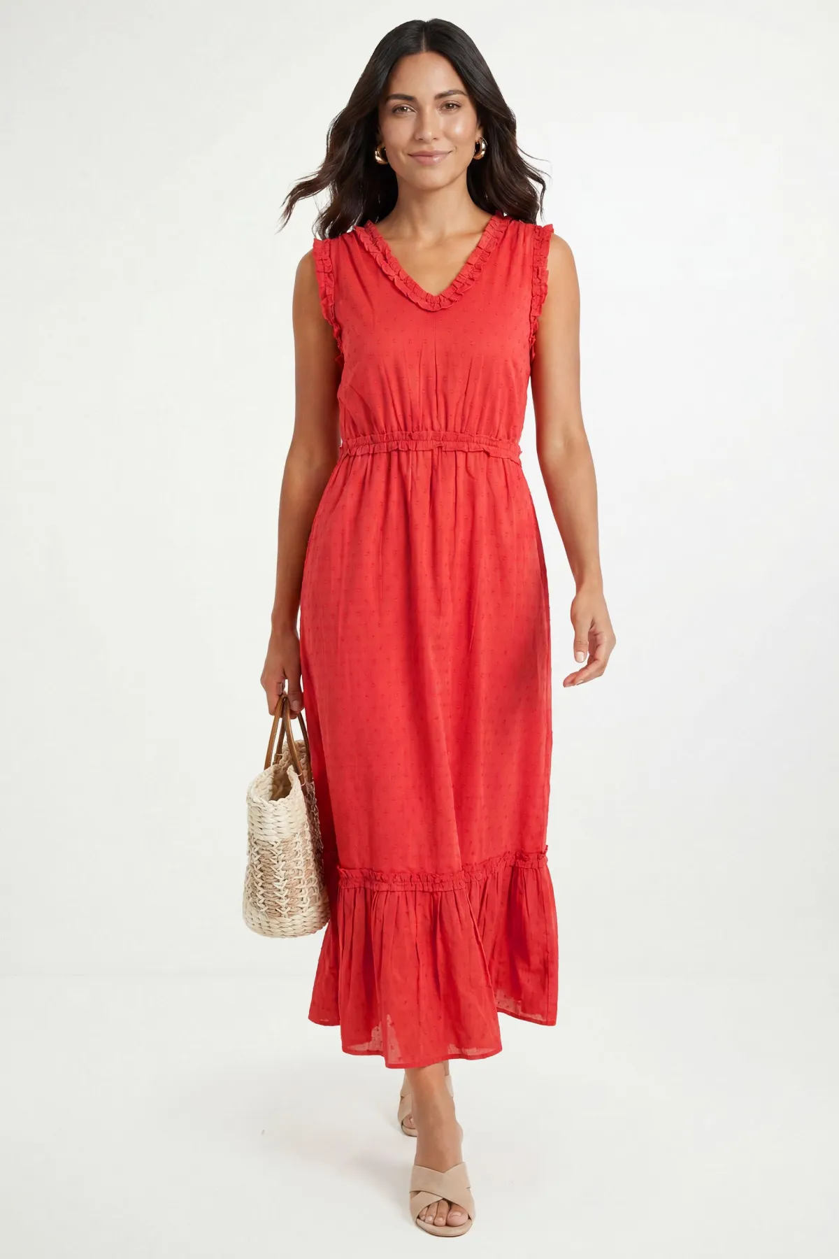 Wallis Robe Maxi En Coton Dobby D'été<Femme Robes|Robes Longues