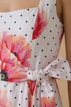 Robe Maxi En Coton À Encolure Carrée Pour Grandes Occasions