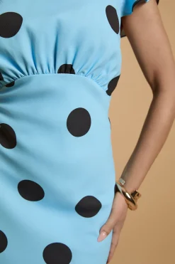 Robe Maxi En Crêpe À Pois Petite Taille