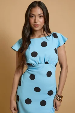 Robe Maxi En Crêpe À Pois Petite Taille