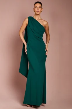 Robe Maxi en Crêpe Stretch à Une Épaule