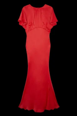 KarenMillen Robe maxi en crépon de satin tissé<Femme Satin Et Dentelle|Robes