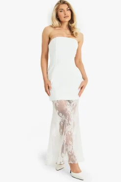 boohoo Robe Maxi en Dentelle Structurée Premium<Femme Satin Et Dentelle|Robes