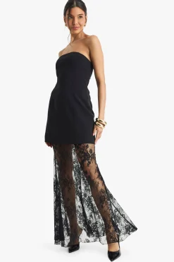 Robe Maxi en Dentelle Structurée Premium